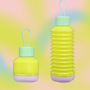 Lime Green and yellow Collapsible Water Bottle (24 oz)